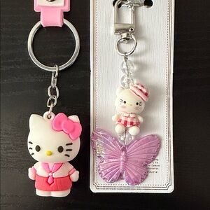 Hello Kitty Pink and Purple Keychain Duo